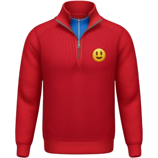 red knitted quarter zip emoji