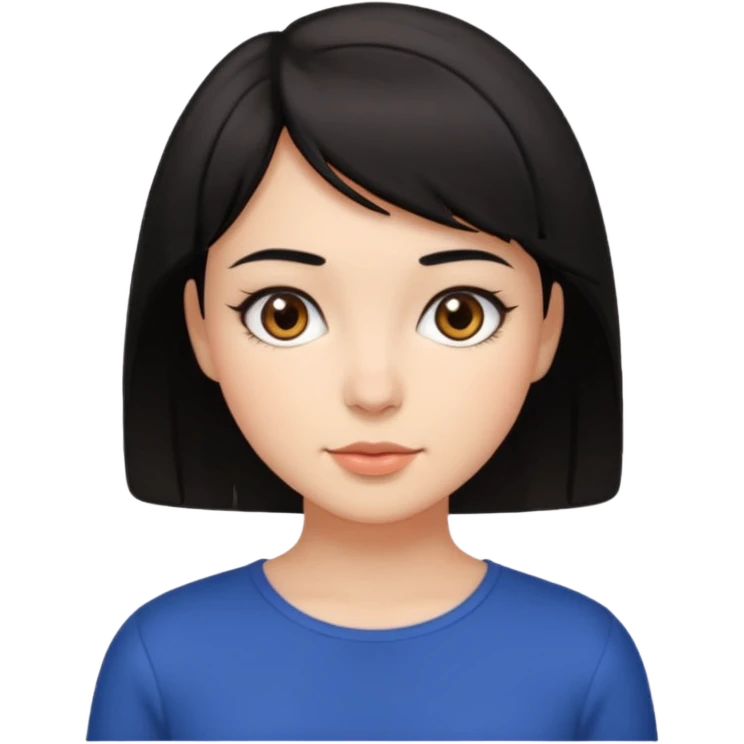 Brunette girl with short black hair and brown eyes  emoji