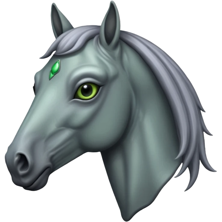 Alien on horse, close up emoji