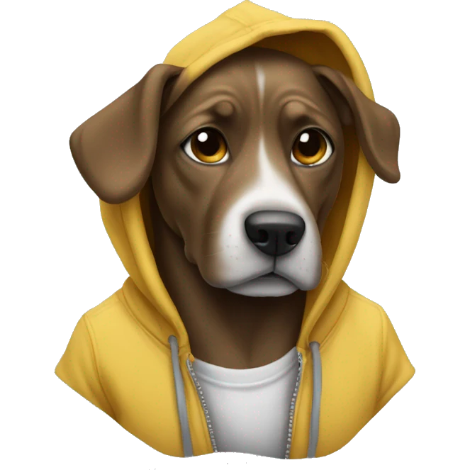 Dog wearing a hoodie emoji