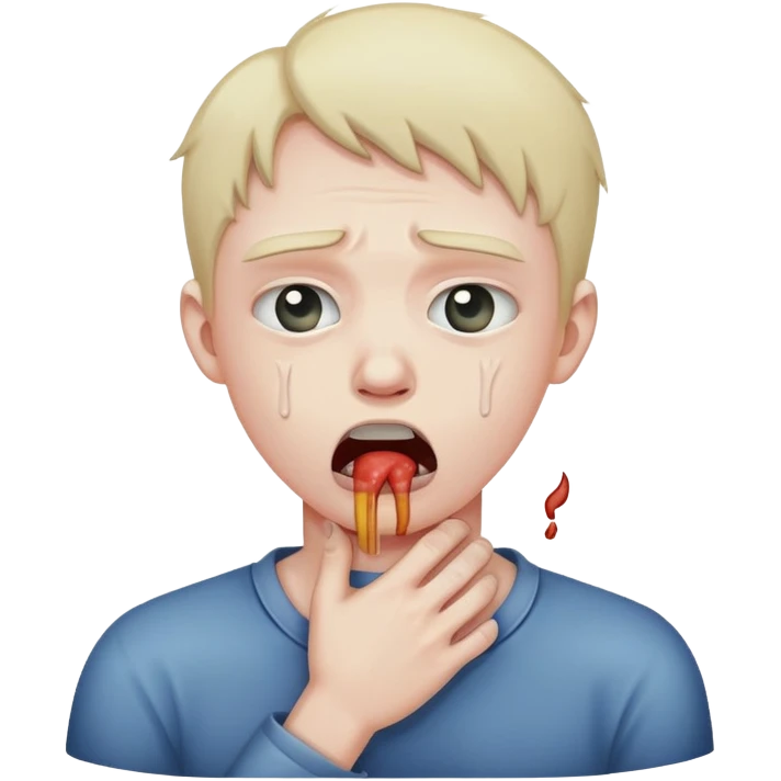 Person chocking themselves emoji