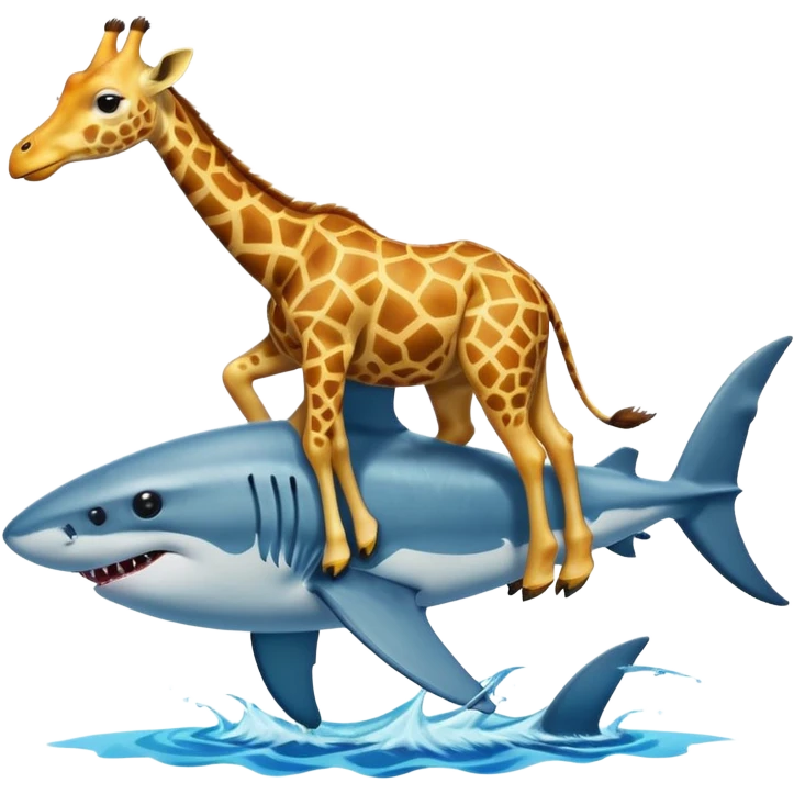 Giraffe riding a shark emoji