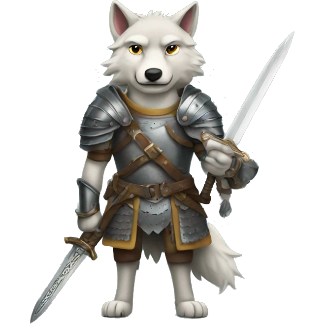 Wolf with sword and armor emoji