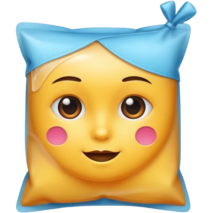sachet de levure, petit visage mignon, couleurs vives emoji