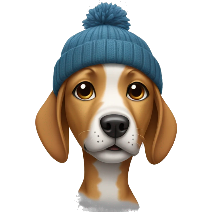 dog wearing a beanie emoji