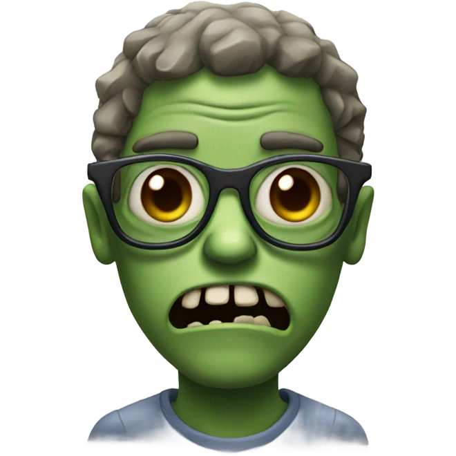 Zombie with glasses emoji