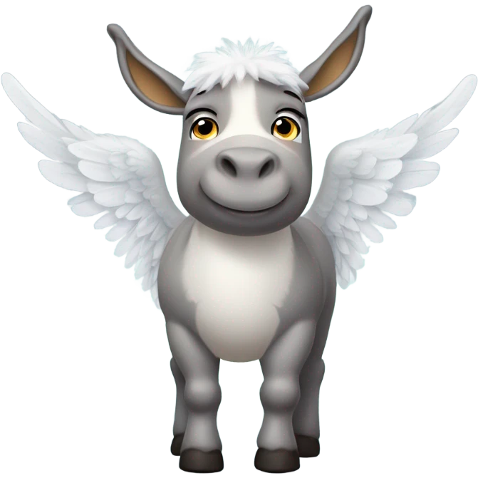 Fat donkey as an angel emoji
