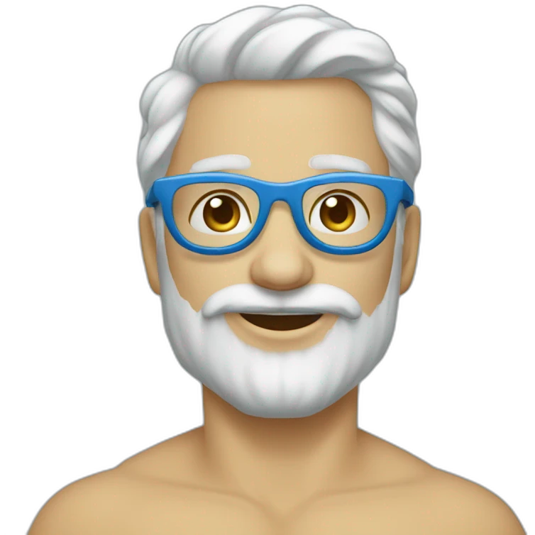 Phoque avec des lunettes bleu emoji