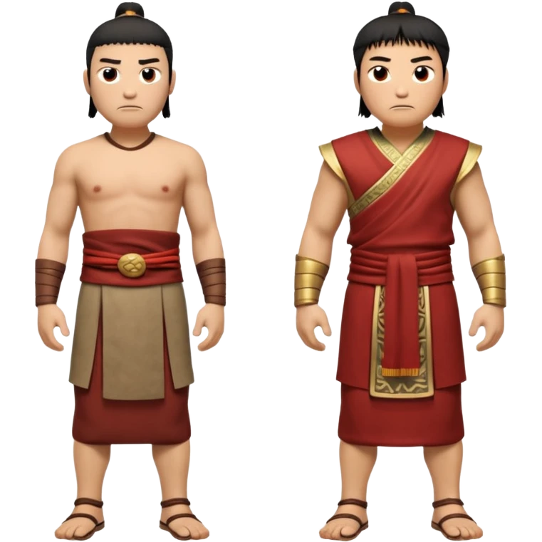 create an emoji set of a cartoonish full body chinese man from 2000 BC doing 16 verbs or emotions emoji