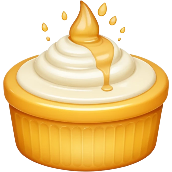 A white cream, soft and thick, glossy and rich, realistic, high detail, simple composition, isolated on white background, centered composition
 emoji