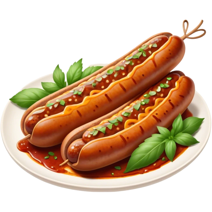 Cinematic spicy chipotle sausage, glistening with smoky, tangy sauce, charred and grilled to perfection, sliced open to reveal juicy filling, served with fresh herbs, rich and flavorful, detailed and appetizing. emoji