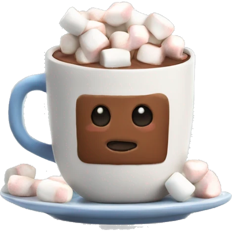 hot chocolate with marshmallows in a mug emoji