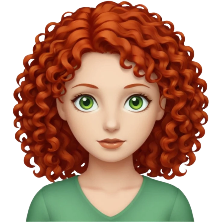 👩🏻‍🦰porn star curly hair  but cute green eyes emoji