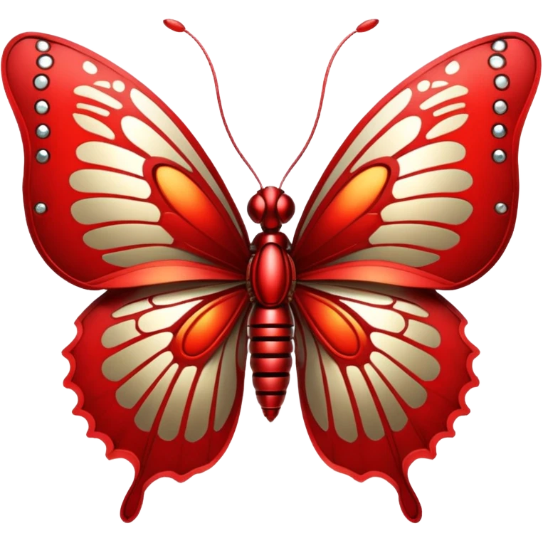 red cybernetic butterfly emoji