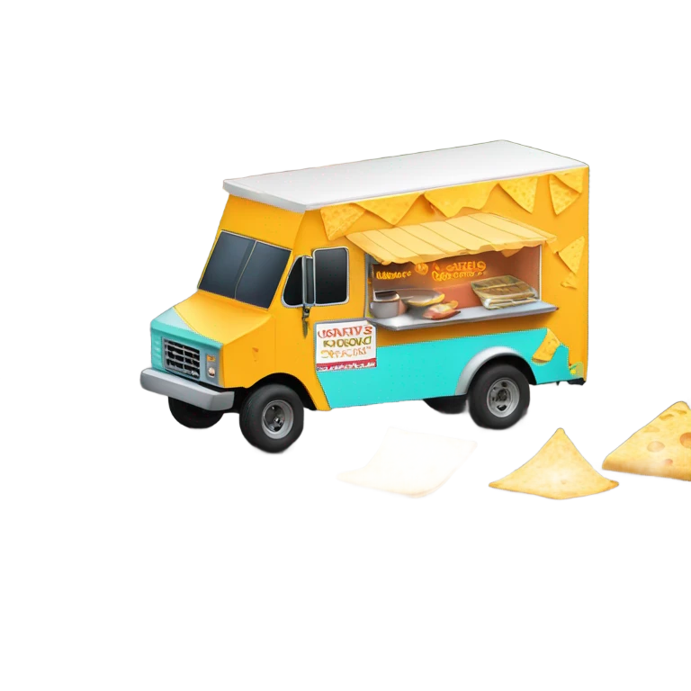 Food truck with queso emoji