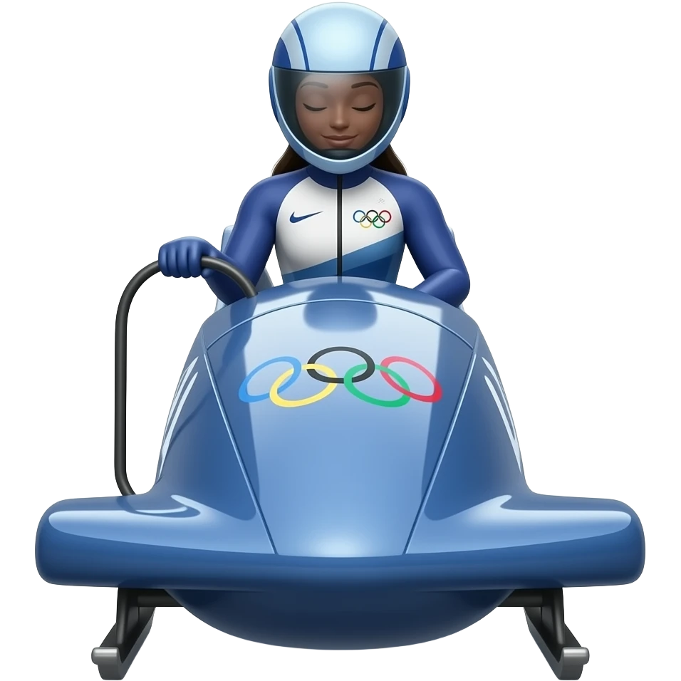 USA Olympic Bobsled with female inside emoji