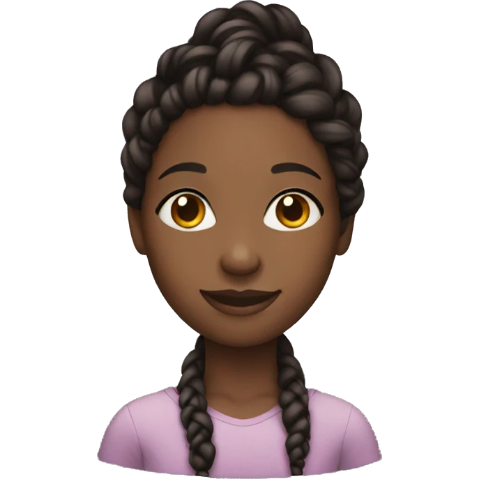 Black girl with braided hair smiling emoji