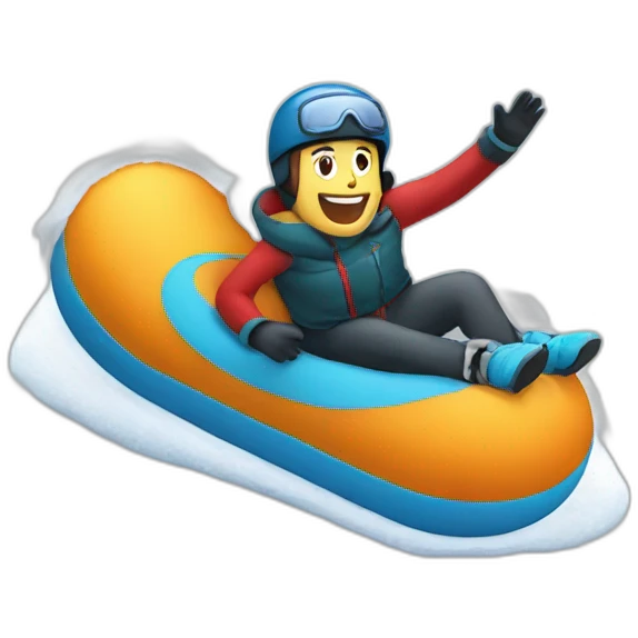 snow tubing round emoji