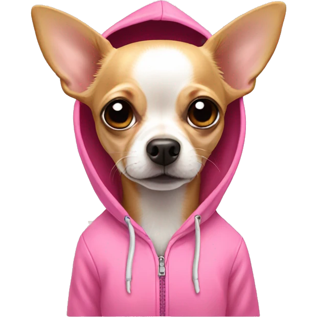 Chihuahua in a pink hoodie emoji