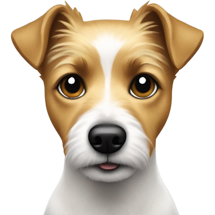 focused blonde Jack Russell/Yorkie dog in solitude with short hair emoji