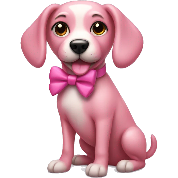 Pink dog with bow emoji