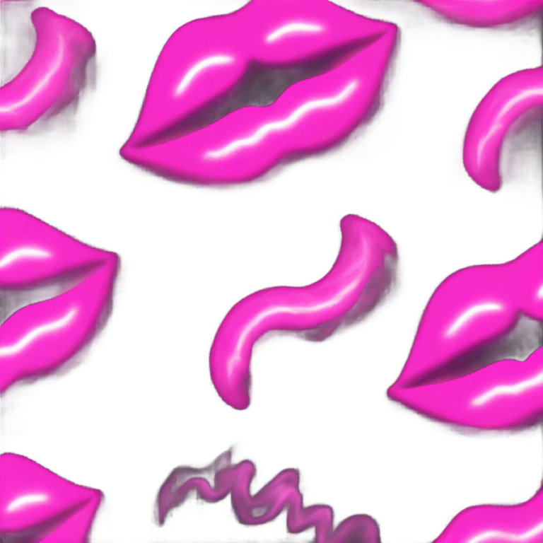 Neon pink lips smoke and release smoke emoji