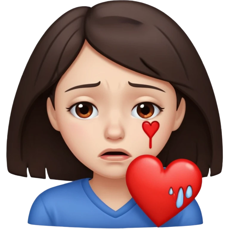 crying broken heart brunette emoji