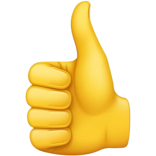 Yellow thumb up facing forward emoji