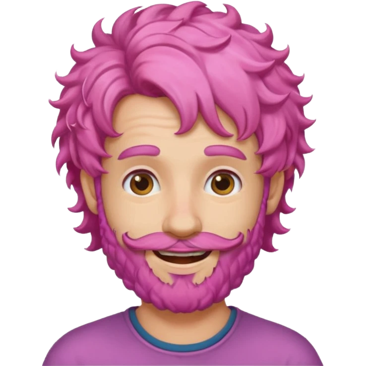 pink haired curly bearded man emoji