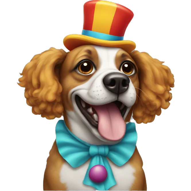 dog dressed as a clown emoji