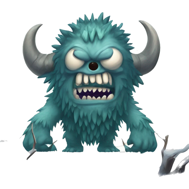 Monster hunted in the tundra biome, estyle crtoon emoji