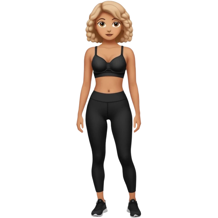 legging brassière noir gonflé nombril femme  emoji