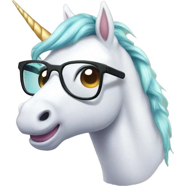 unicornio con lentes emoji