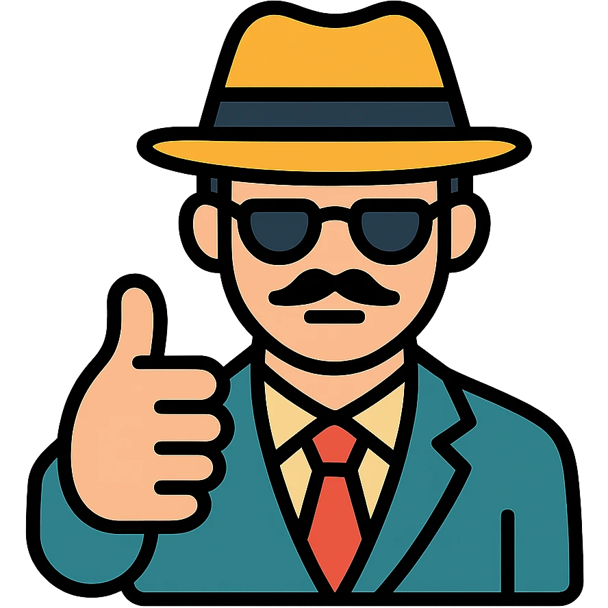 hand showing thumbs up, gangster vibe, color outline icon style emoji