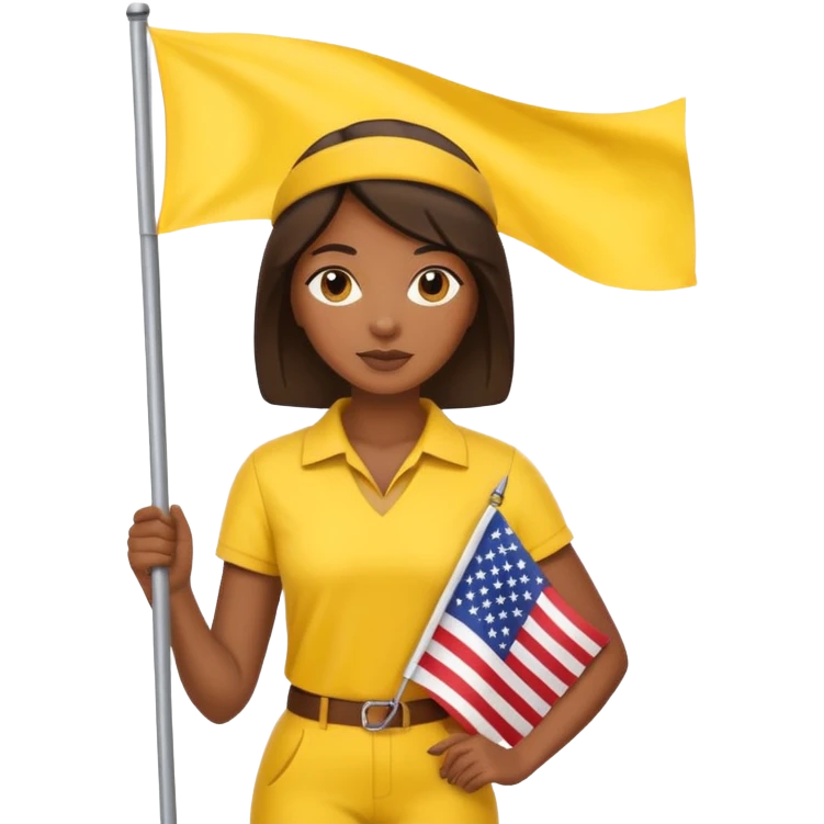 yellow  Flag holder black woman emoji