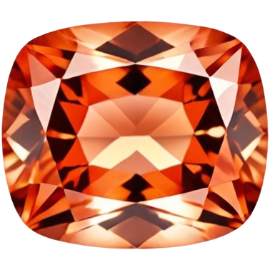 Cushion cut Padparadscha sapphire with salmon coral color and exceptional brilliance emoji