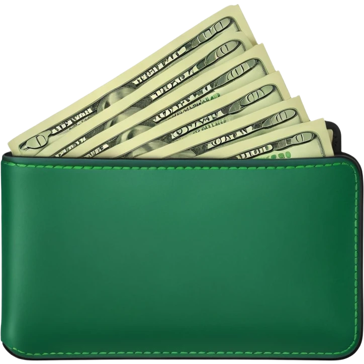 green wallet with dollars emoji