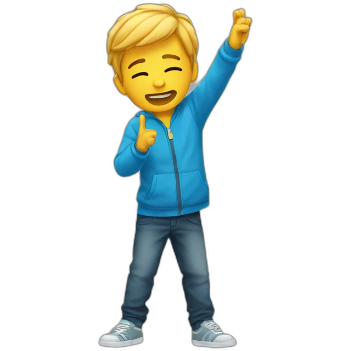 Un garçon qui dab emoji