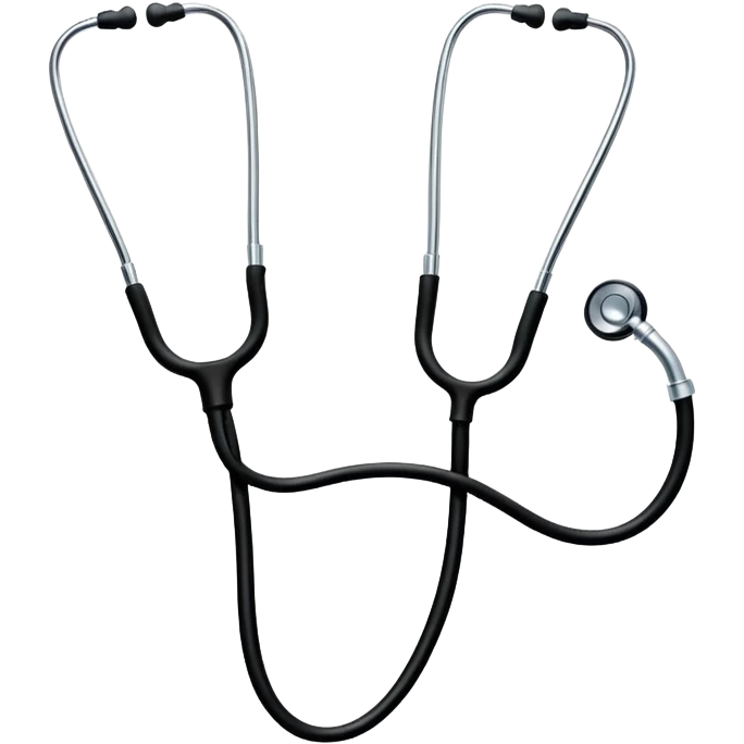 A classic stethoscope with rubber tubing and chrome chestpiece emoji