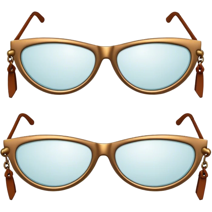 Bronze half-moon frames with leather temple ties emoji