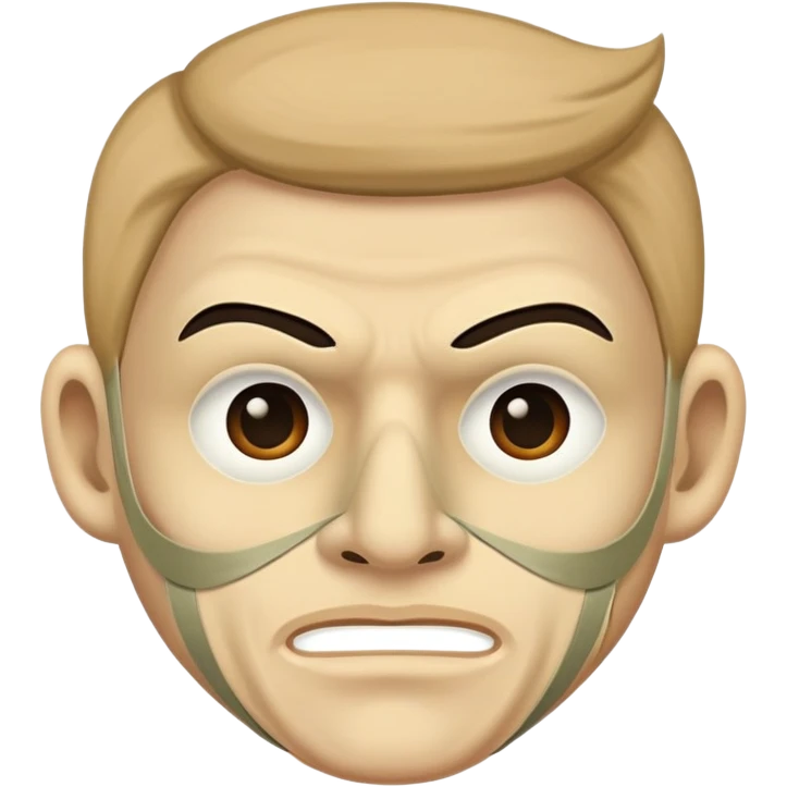 Alex the Terrible wearing signature mask emoji