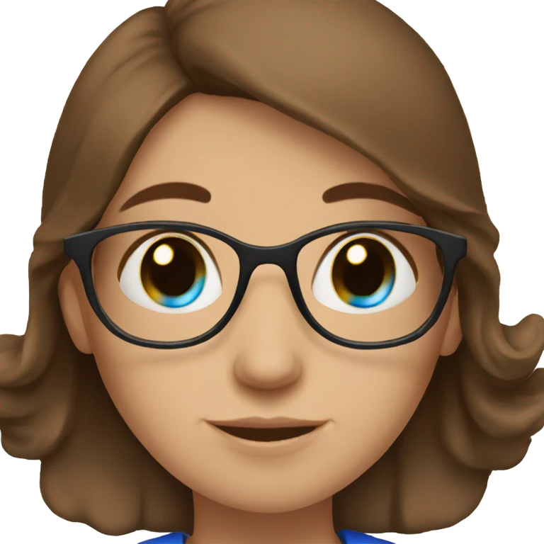 Brown hair girl with blue eyes reading a book emoji