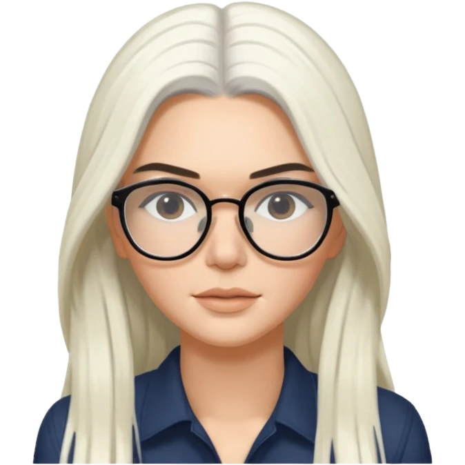 kendall jenner with long white hair and glasses emoji