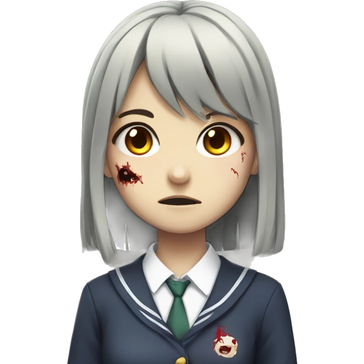 anime zombie girl in school uniform emoji