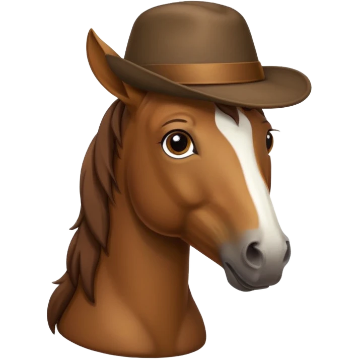 Horse wearing hat emoji