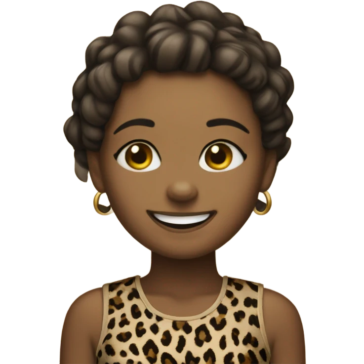 smiling girl in leopard print emoji