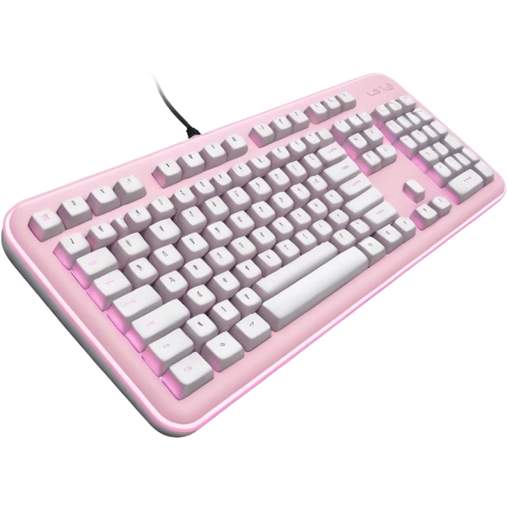 Pastel pink and white gaming computer keyboard emoji