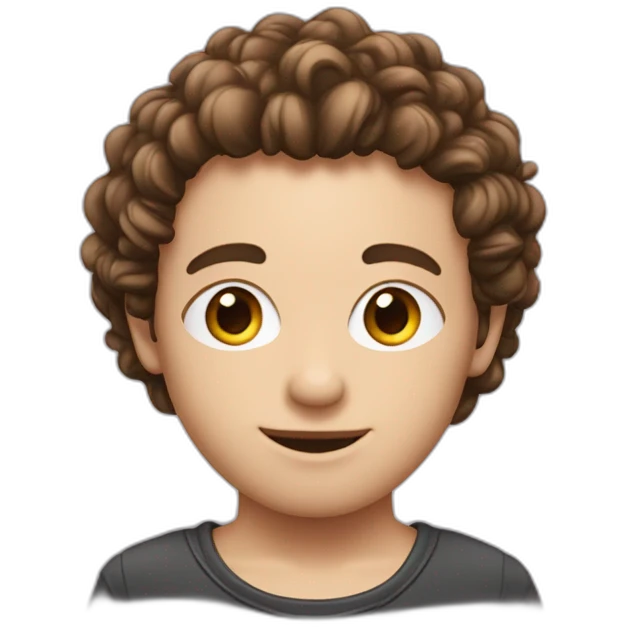 garcon avec boucle d’oreille et cheveux bouclés emoji
