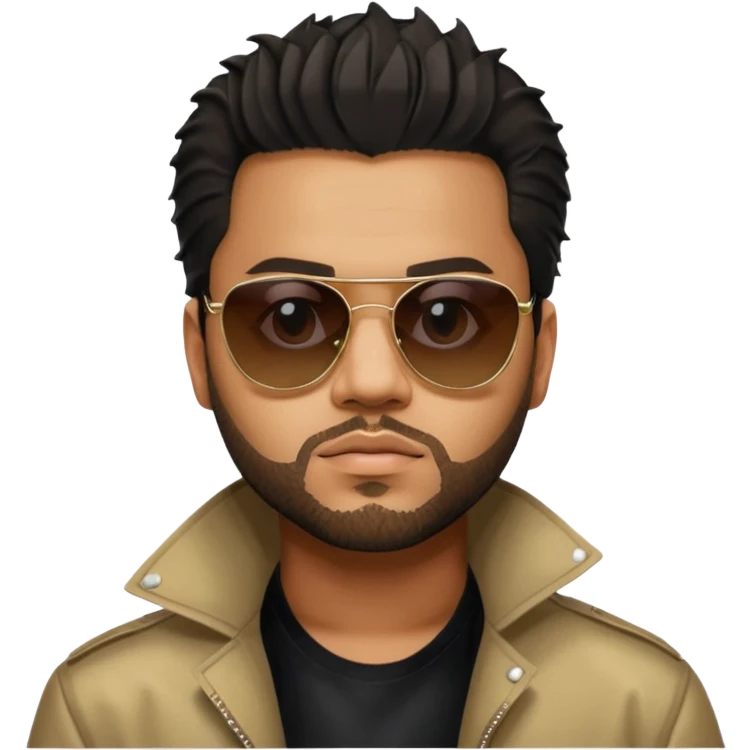 the weeknd looking off to the side with sunglasses and lights reflecting off them during after hours era emoji