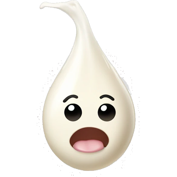 Drop of Milk with tongue upwards emoji